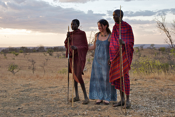 Susan with Masaii Warriors